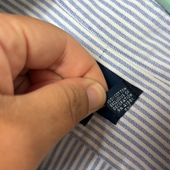 Ralph Lauren Classic Fit Stripe White Blue Botton Down Shirt size 16 1/2 (32-33) - Picture 5 of 8